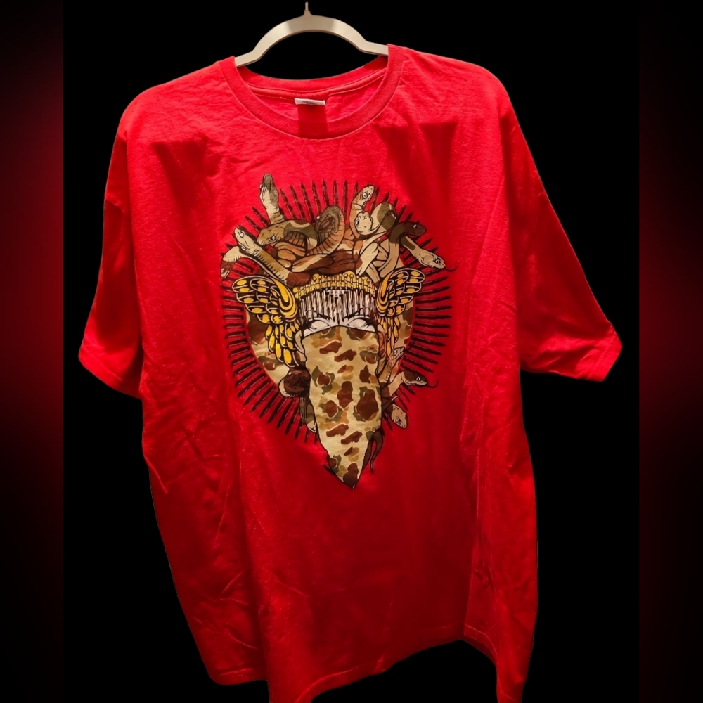 Crooks & Castles Men's Medusa Ribbon T-Shirt Red 2XL EUC